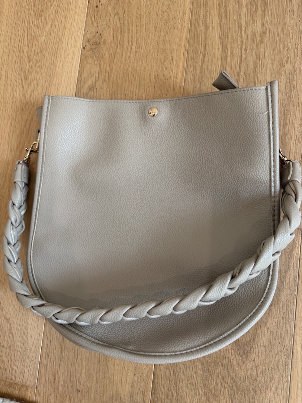 AhDorned Gray Braided-Handle Shoulder Bag